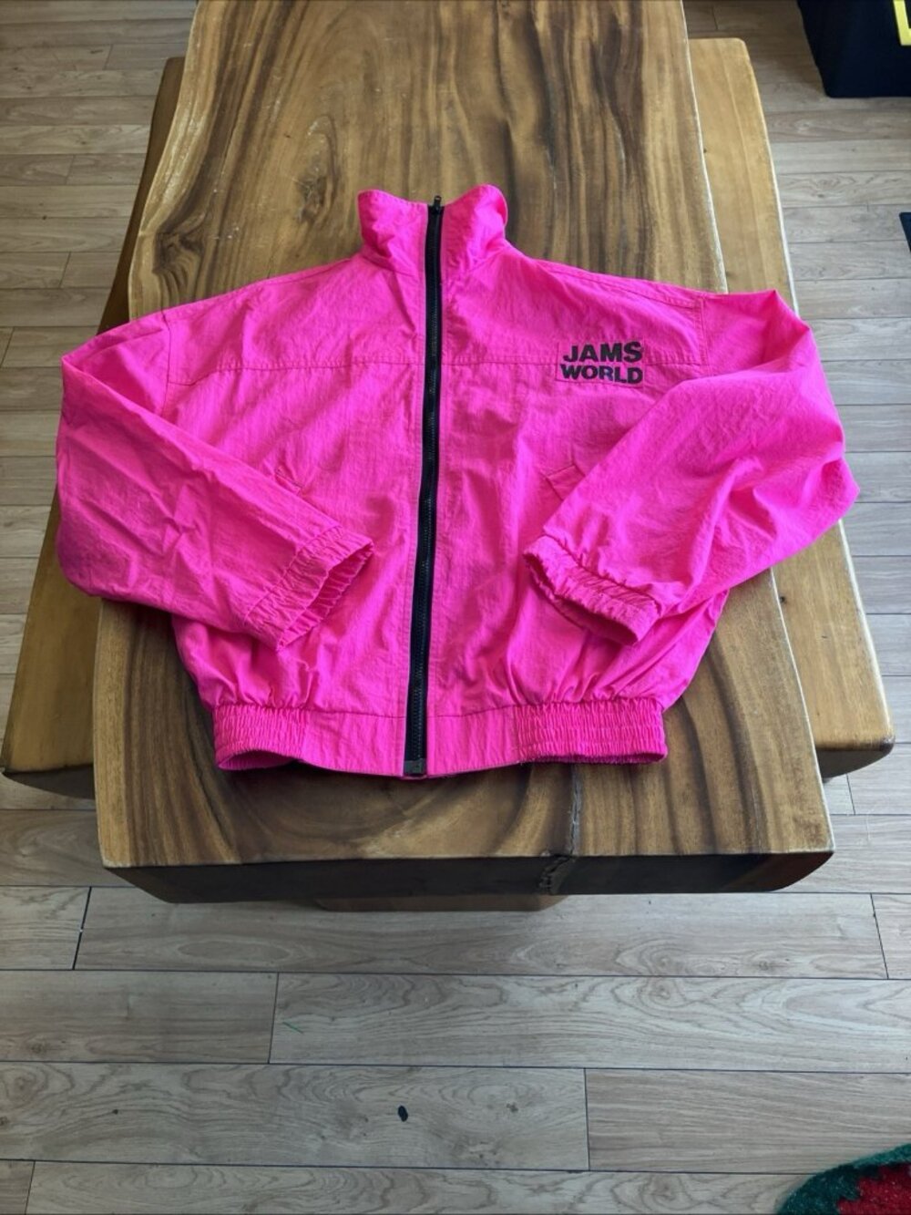 Vintage 1990s Jams World Neon Pullover Adult Small Pink Full Zip
